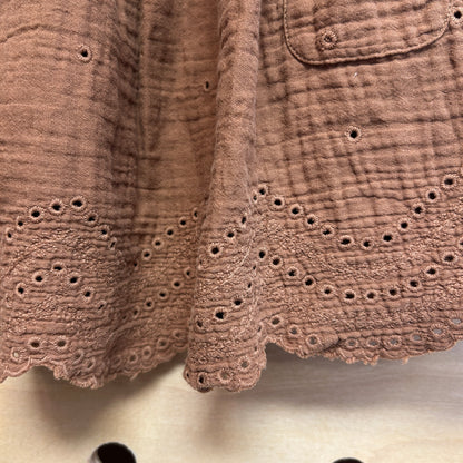 Brown Eyelet Cotton Dress