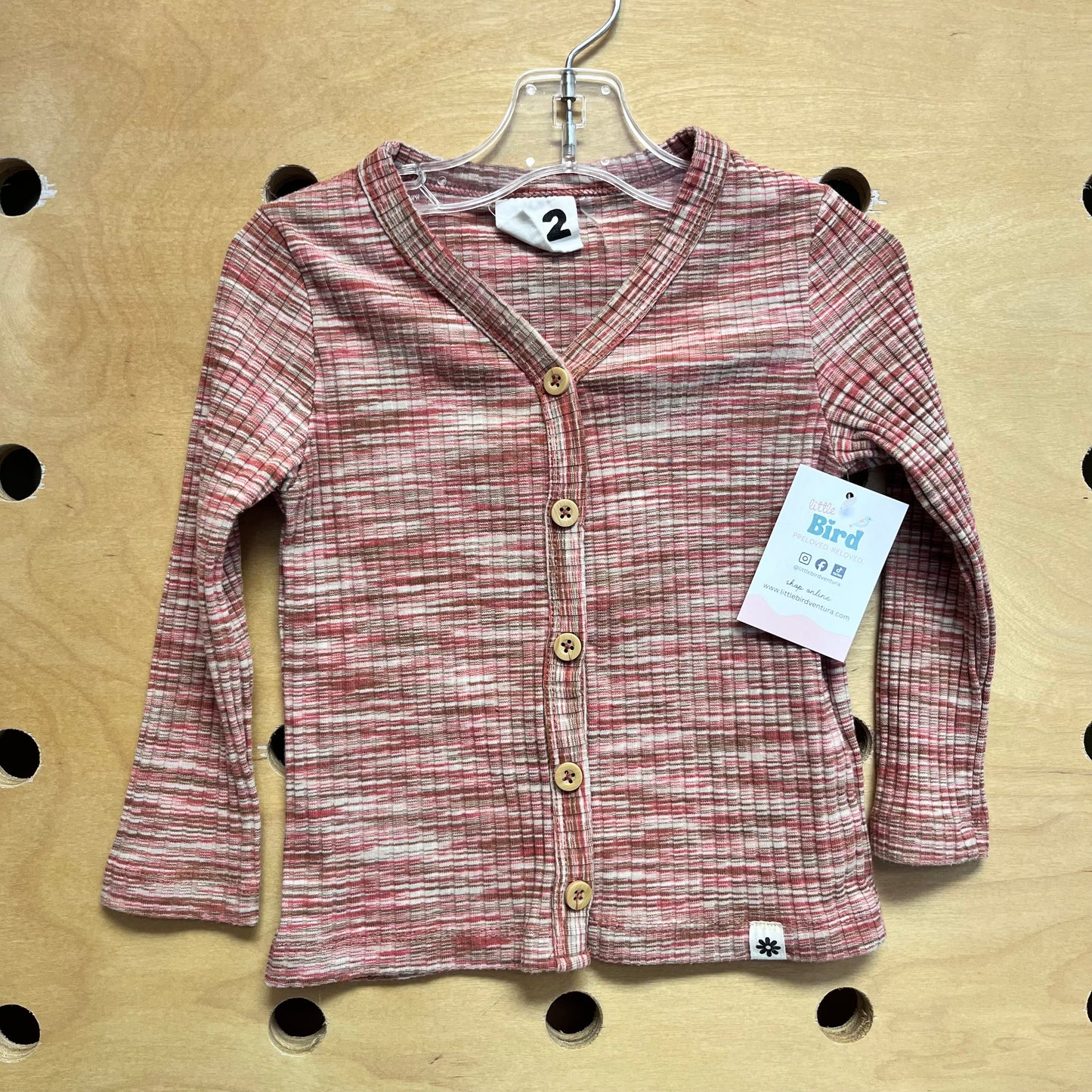Pink/Brown Striped Button Up