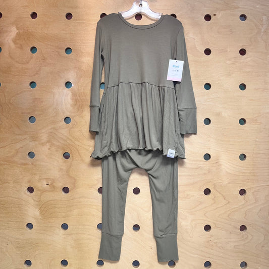 Green Ribbed Bamboo Romper