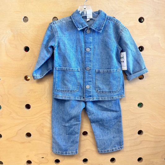 Soft Denim Colared LS/Pants Outfit