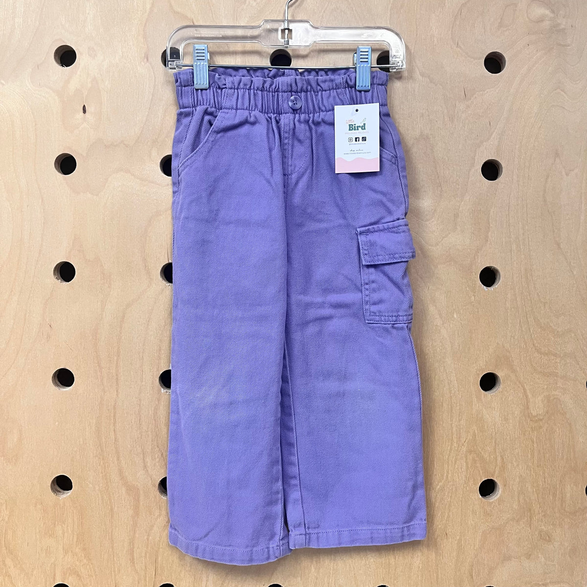 Purple Elastic Waist Pants