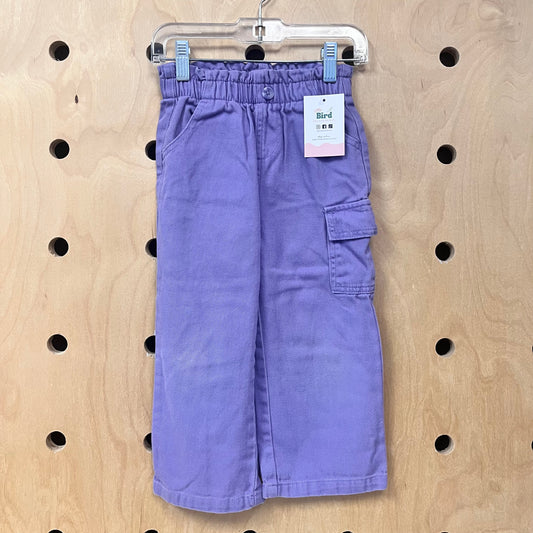 Purple Elastic Waist Pants
