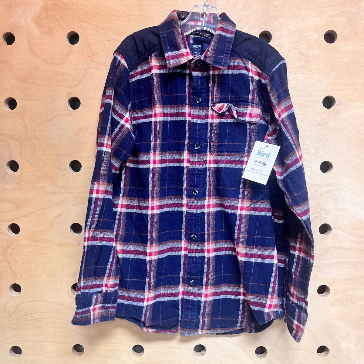 Navy/Red Plaid Button Up