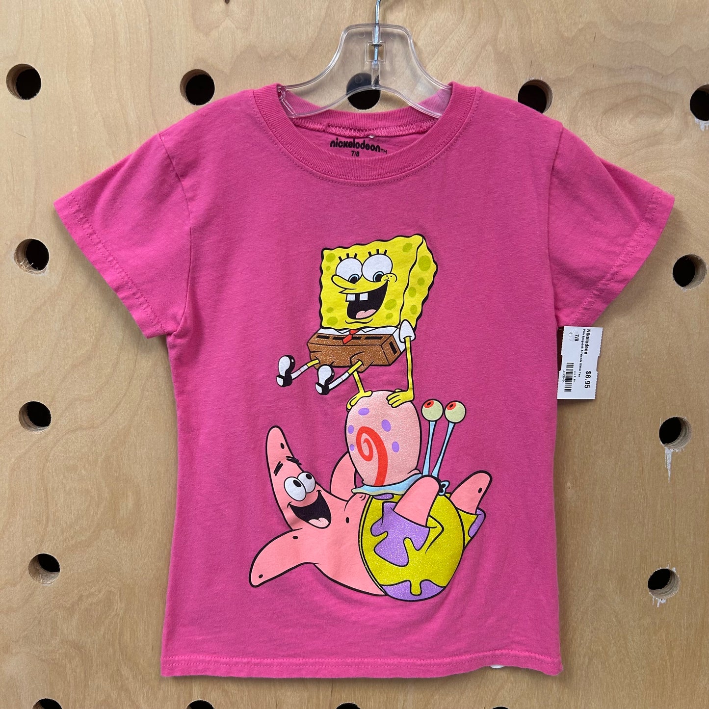 Pink Spngebob & Friends Glitter Tee