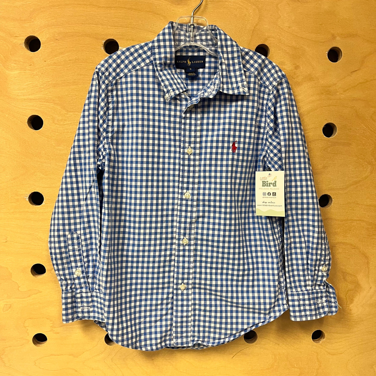 Blue Gingham Button Up Shirt