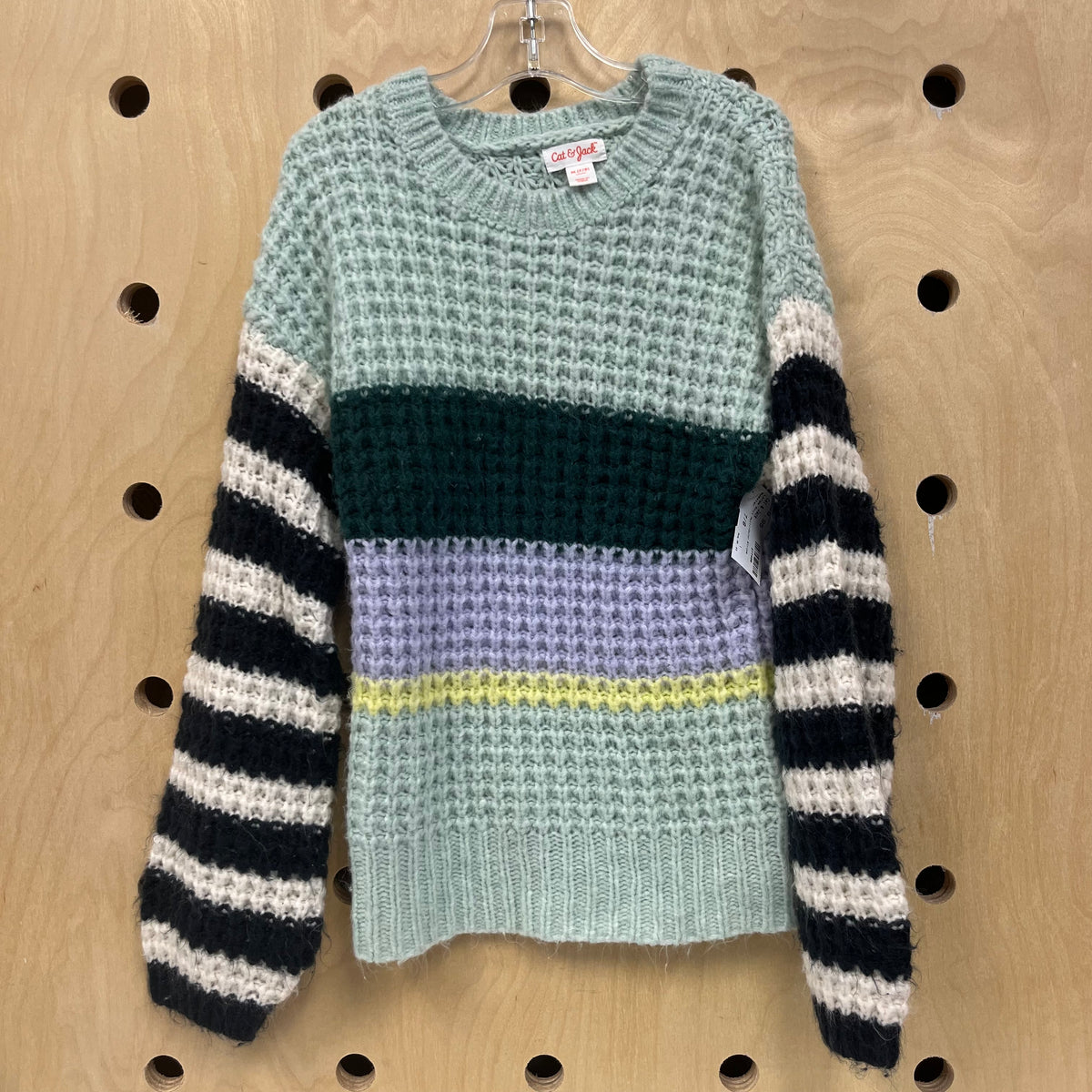 Large Knit Multi-Color Stripe Sweater