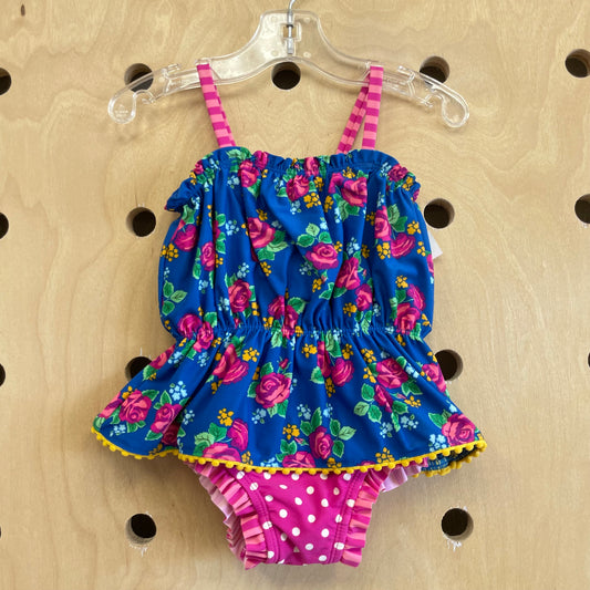 Blue Floral Swimsuit