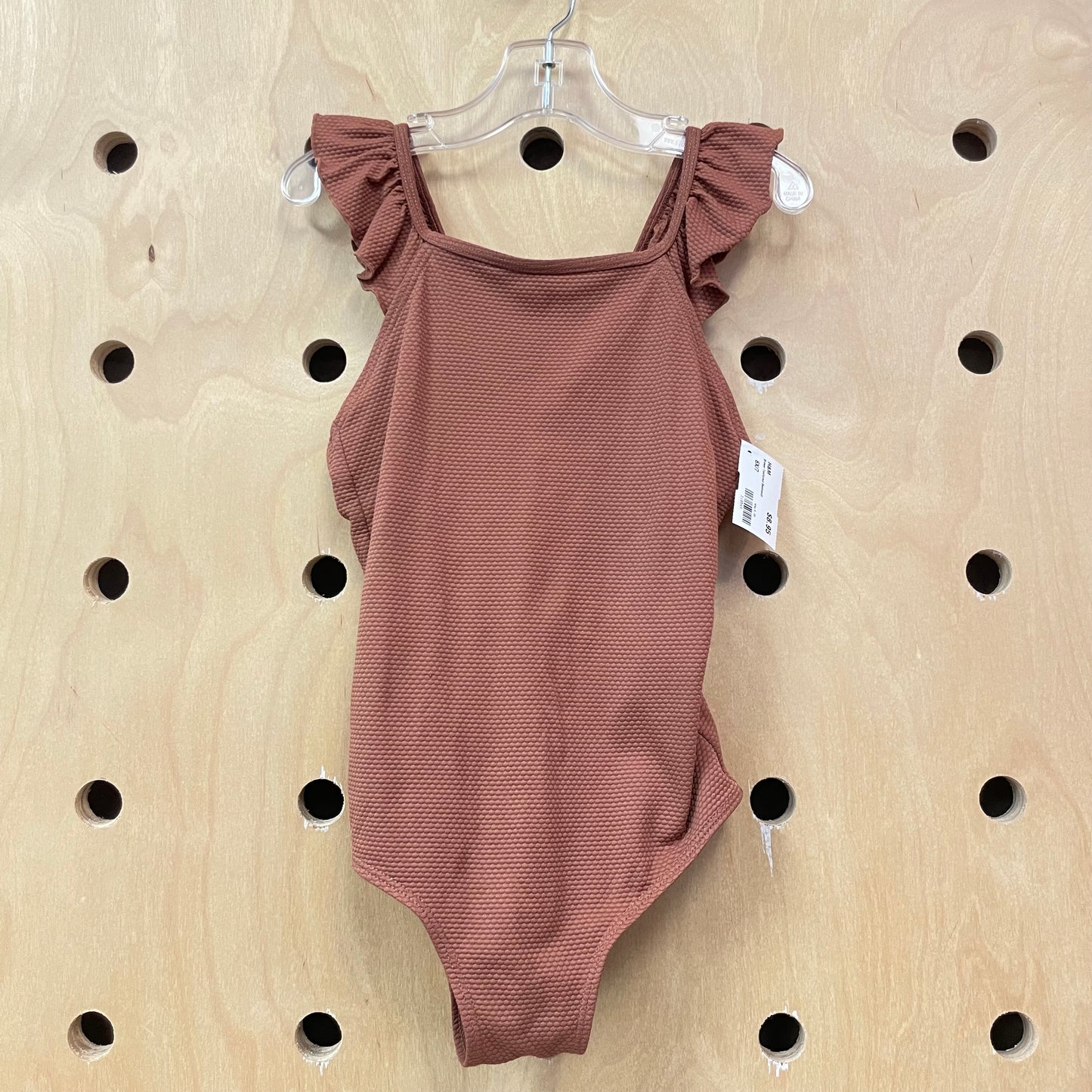 Brown Textured Swimsuit