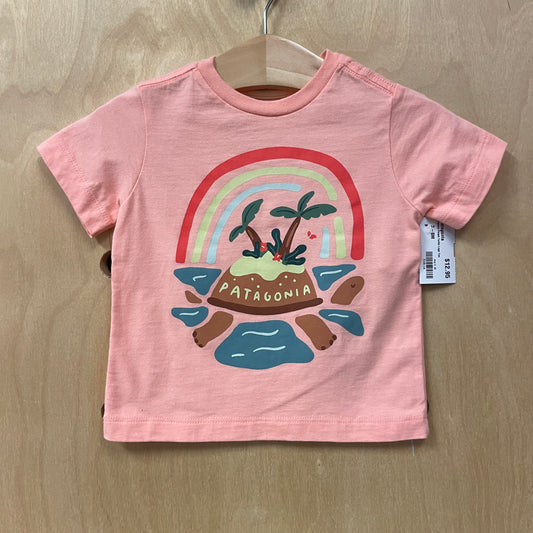 Organic Peach Turtle Logo Tee