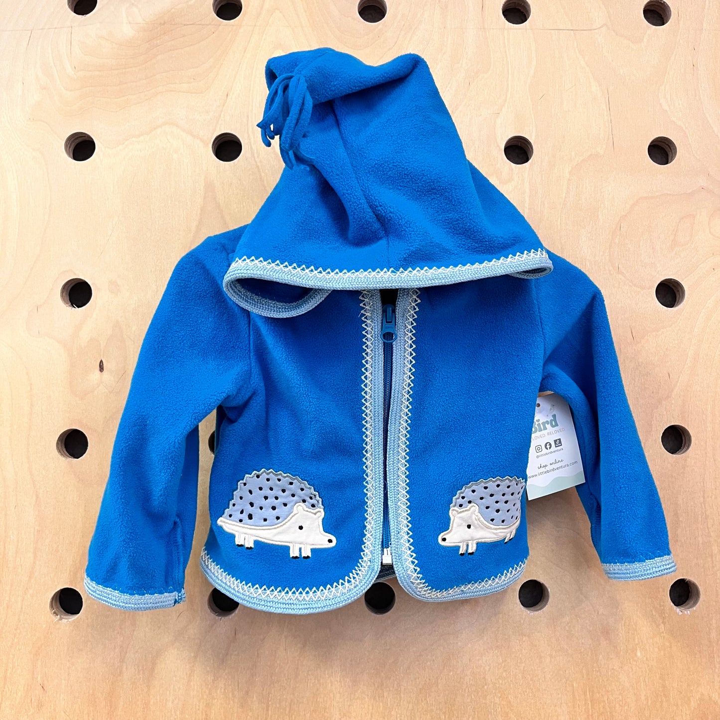 Blue Hedgehogs Fleece Hoodie Jacket