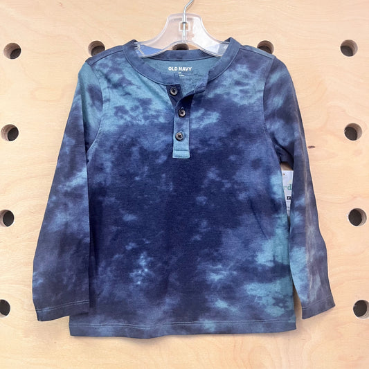 Green/Navy Tie Dyed Henley NEW!