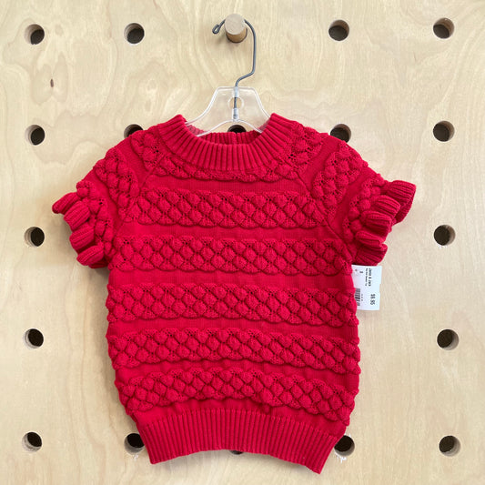 Red Knit Sweater Top
