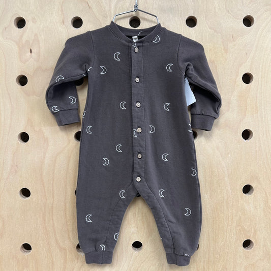 Brown Moons Button Romper