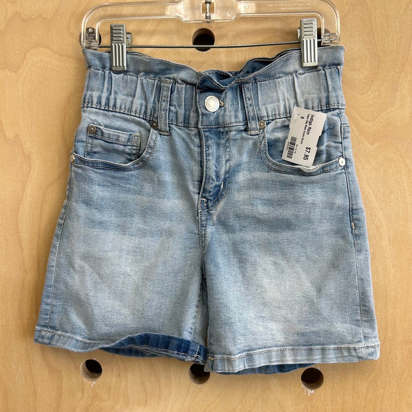 Paper Bag Waist Denim Shorts