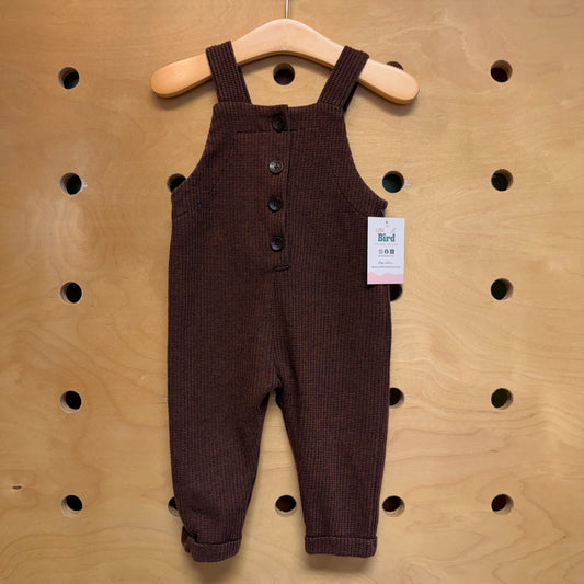 Brown Waffle Knit Coveralls