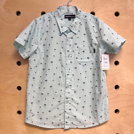 Green Palm Trees Button Up