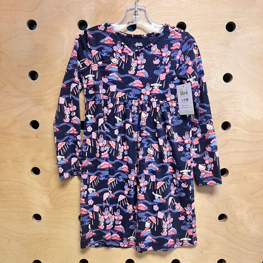 Grey/Pink Floral Hello Kitty Dress