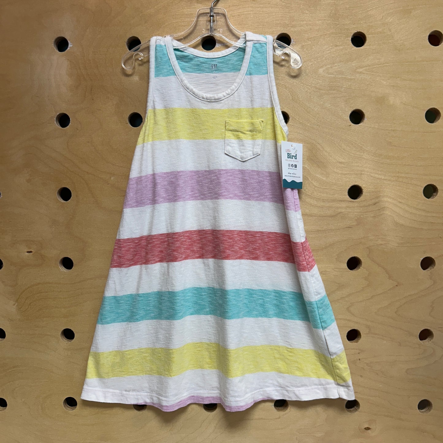 White Striped Racerback Dress