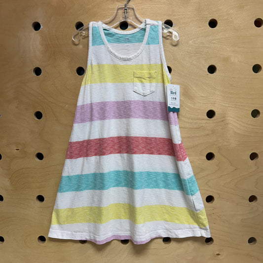 White Striped Racerback Dress