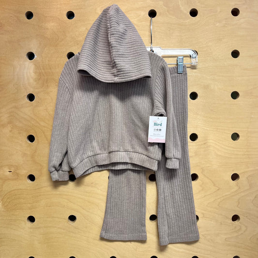 Tan Soft Hooded Flare Pants Outfit