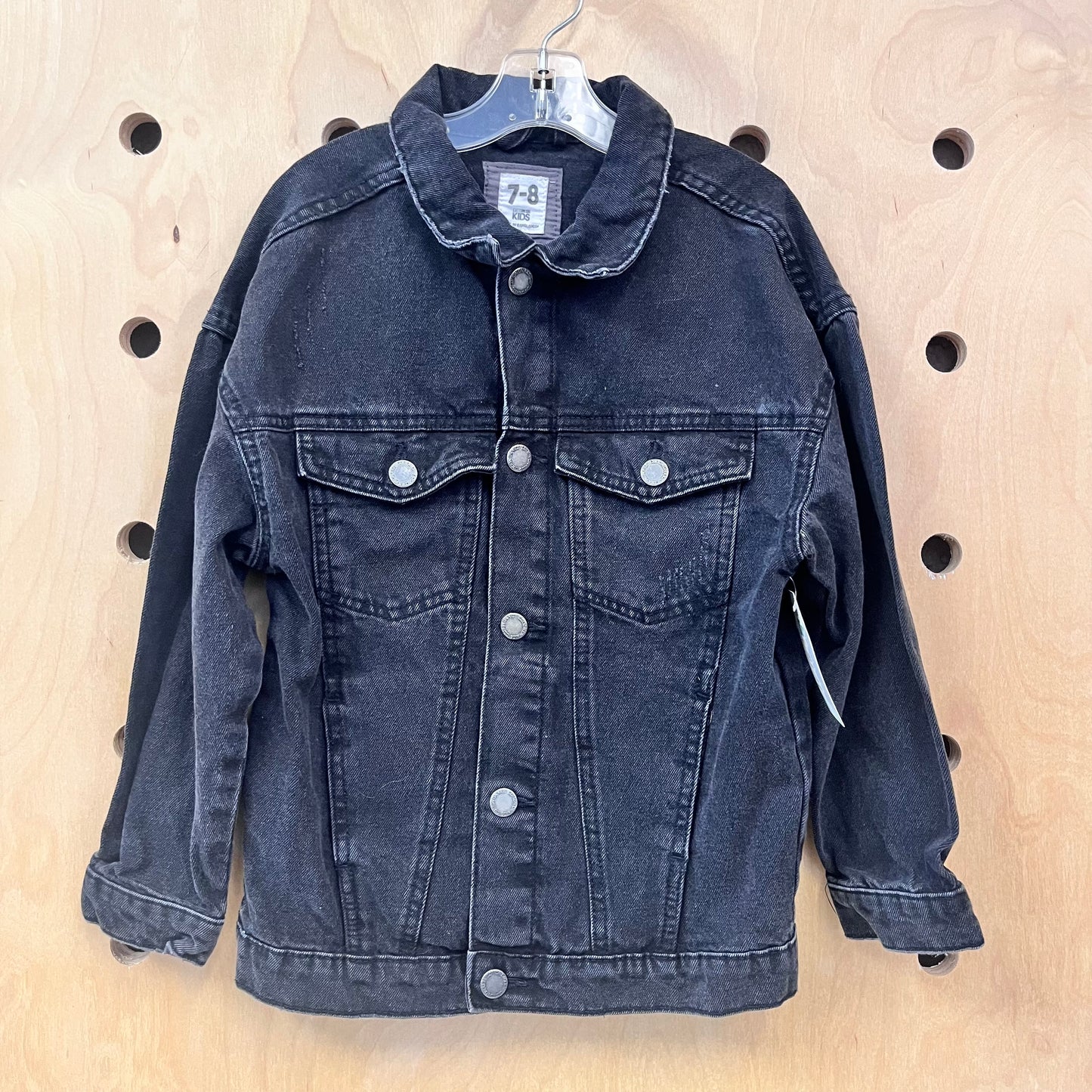 Black Denim Button Jacket