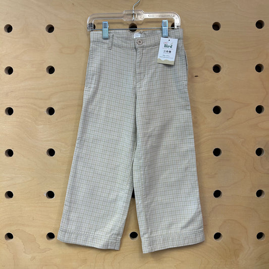 Tan Plaid Wide Cotton Pants NEW!!