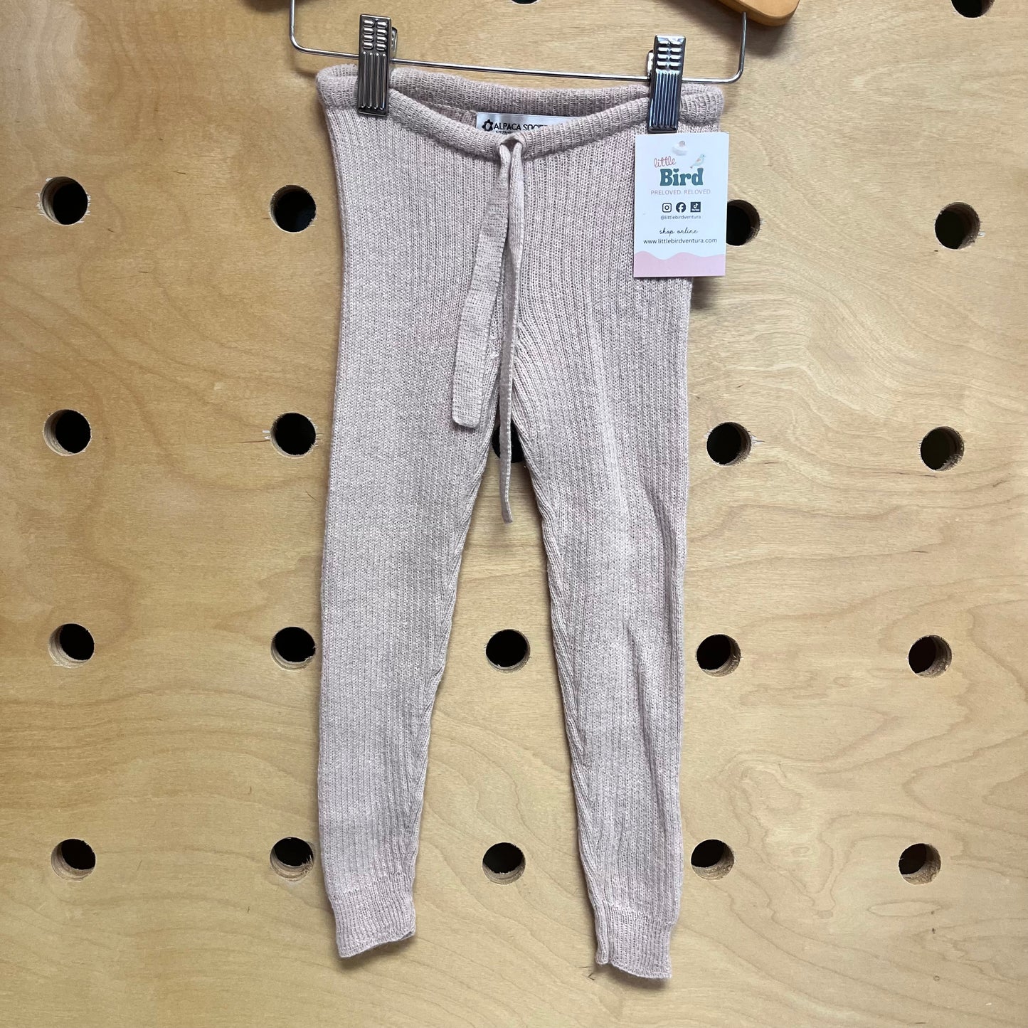 Ribbed Alpaca/Cotton Knit Leggings