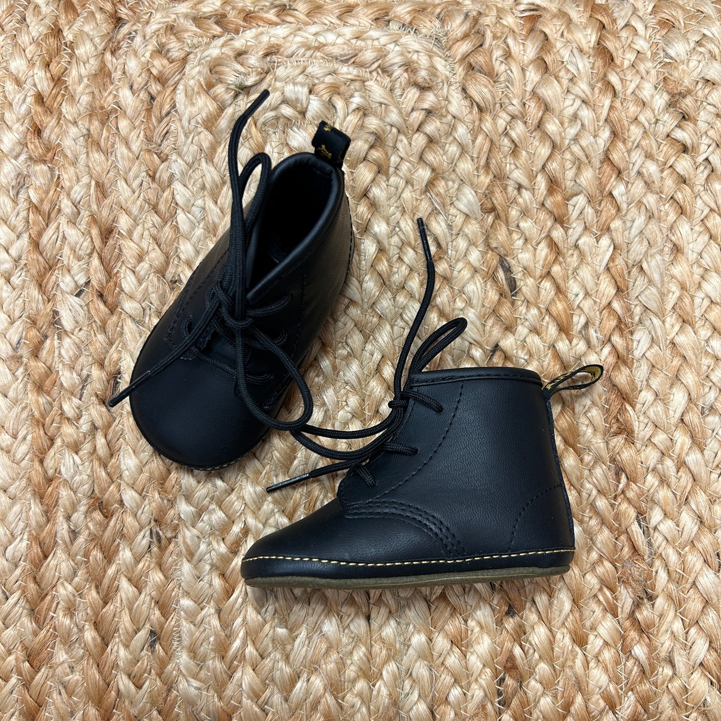 Black Auburn Leather Booties
