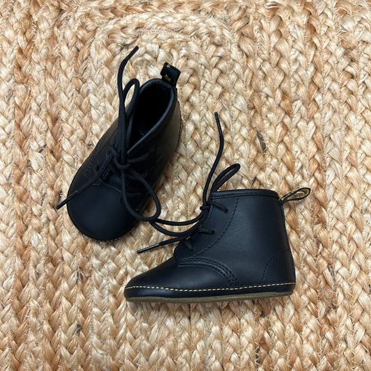Black Auburn Leather Booties