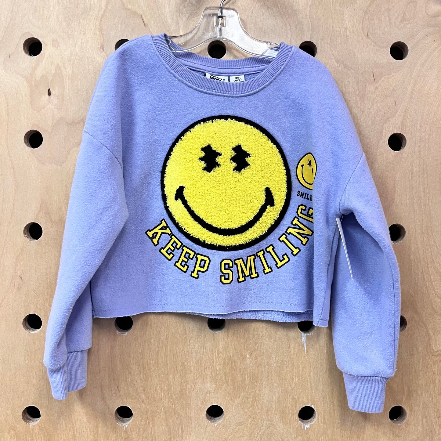 Purple Smiley Patch Pullover