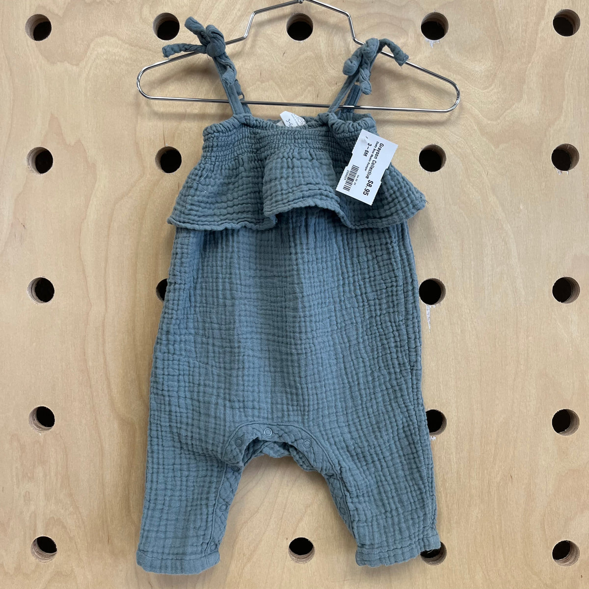 Dusty Blue Muslin Romper
