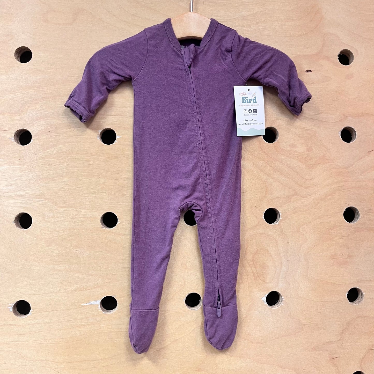 Eggplant Zip Footies