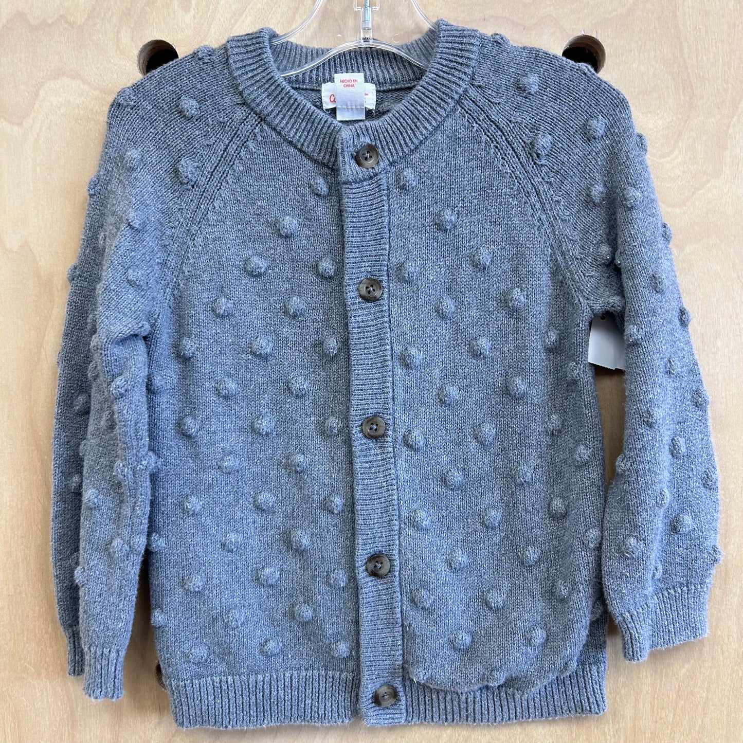 Grey Textured Dots Cardigan
