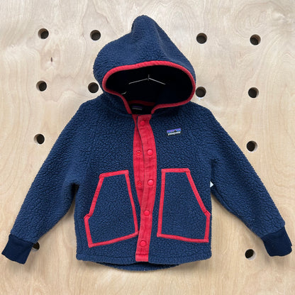 Baby Retro Pile Jacket Blue & Red
