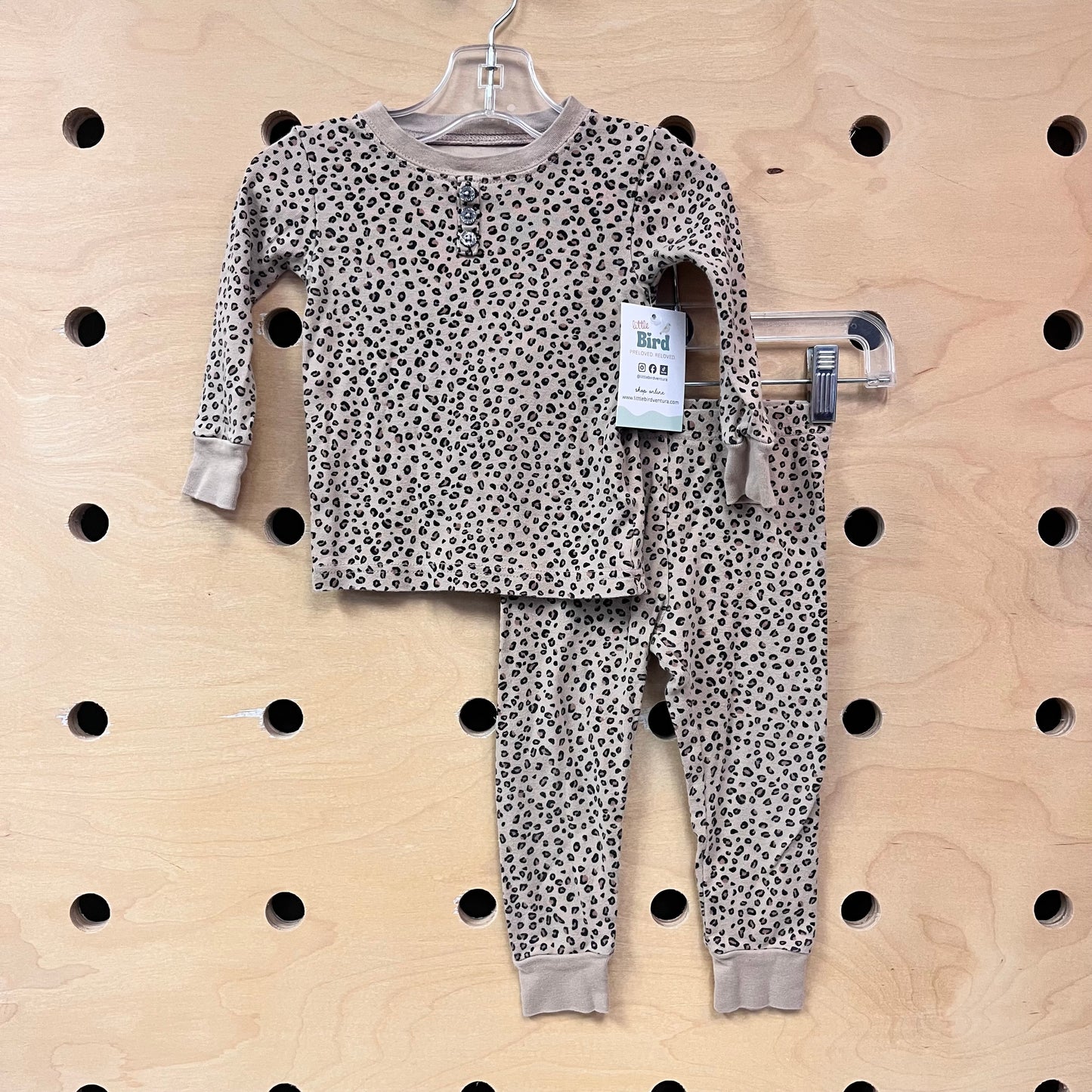 Cheetah Print/Sparkle Buttons Pajamas