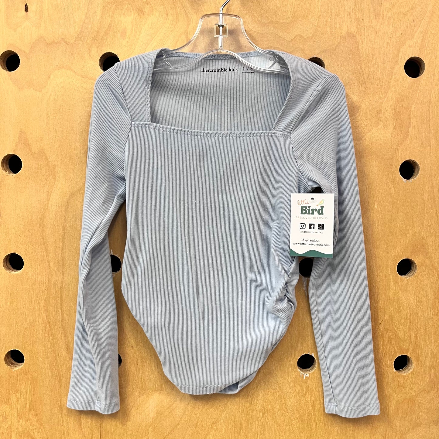 Blue Square Neck Top