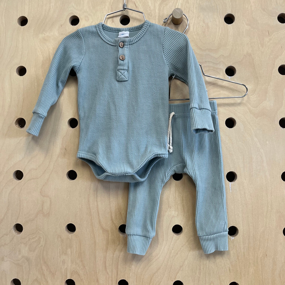 Blue Ribbed Outfit