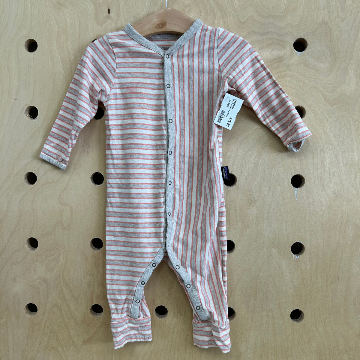 Pink & Grey Organic Snap Romper