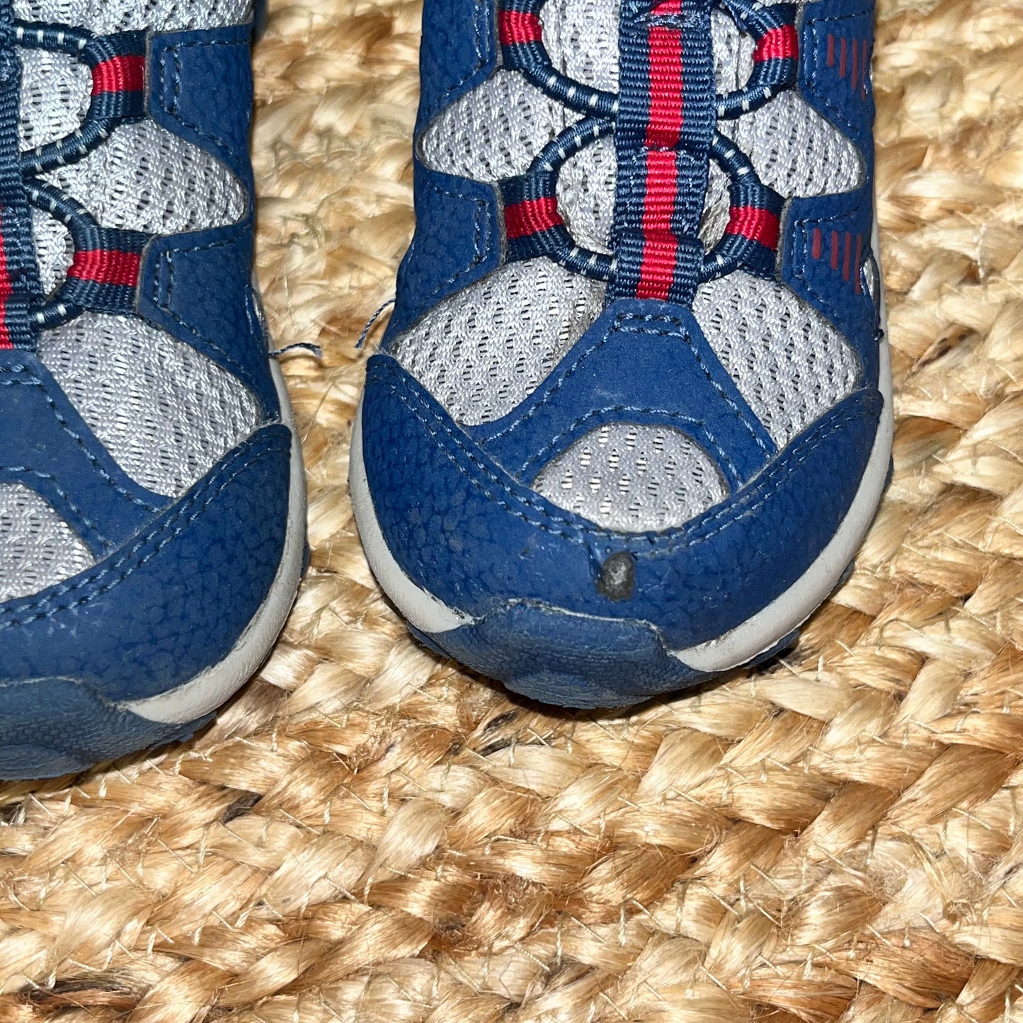 Grey & Blue Velcro Running Sneakers