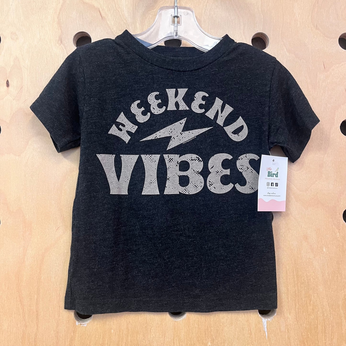 Black Heathered Weekend Vibes Tee