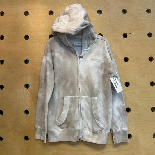 Beige Tie Dye Zip Hoodie