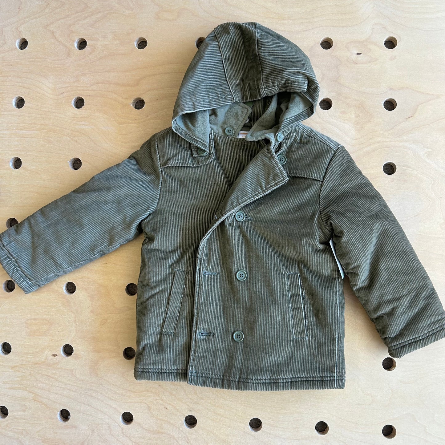 Green Cord Puffer Jacket