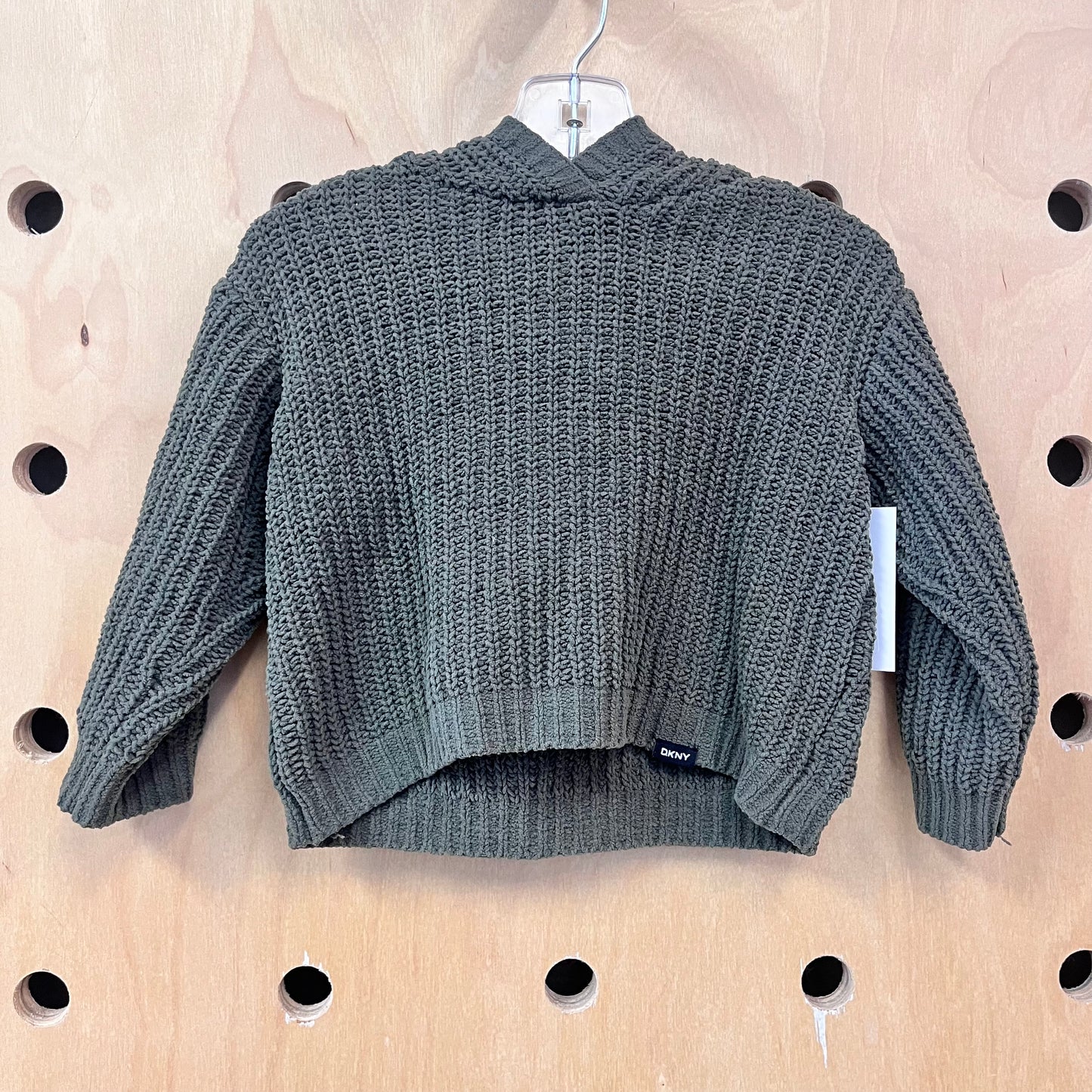 Green Loose Knit Hoodie Sweater