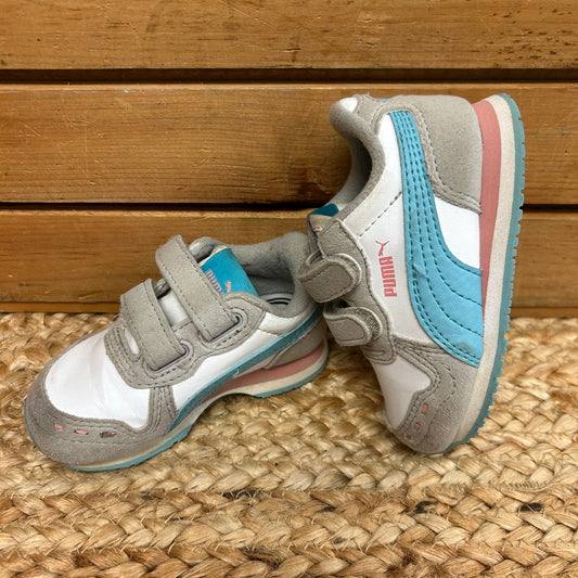 White & Grey Veclro Kinderfit Sneakers