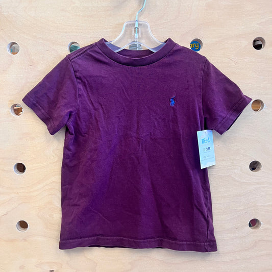 Purple Embroidered Logo Tee