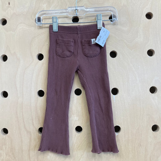 Brown Ribbed Organic Leggings
