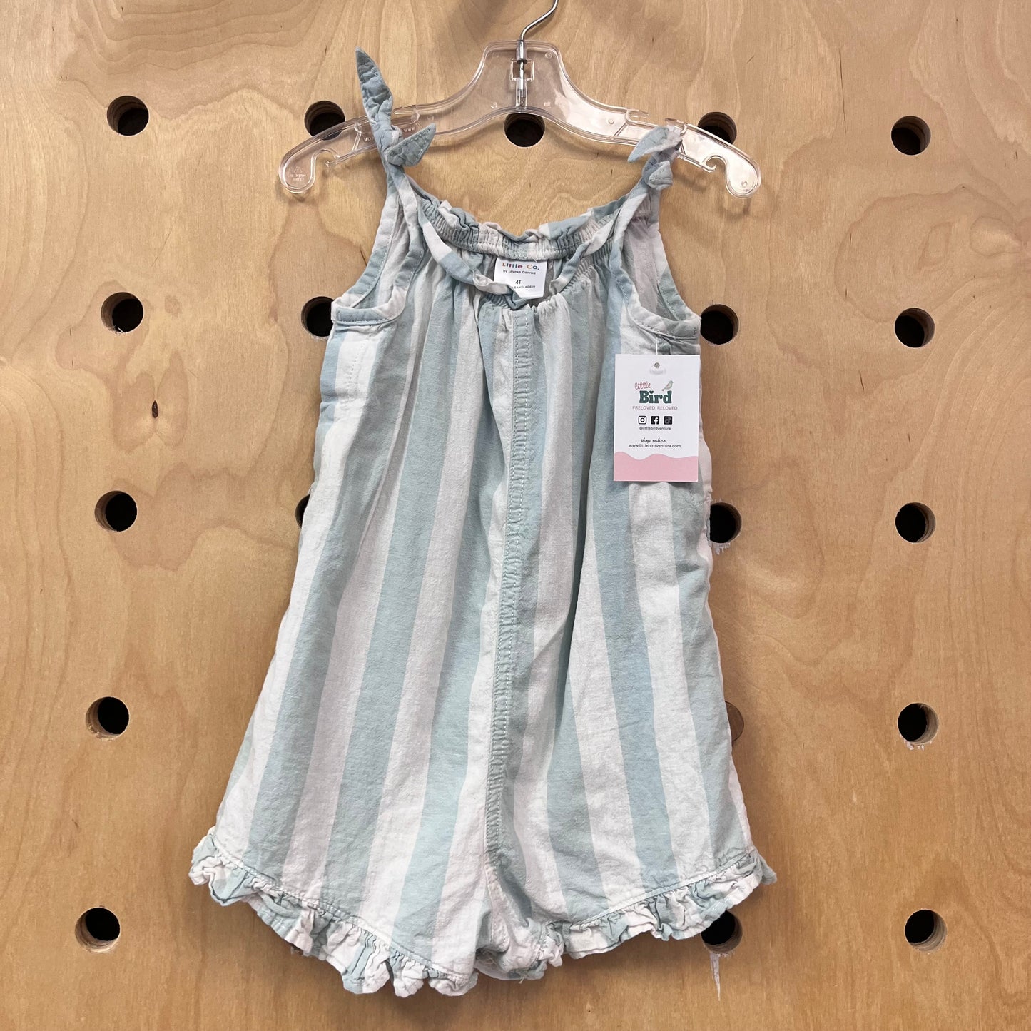 Organic Striped Linen Blend Romper
