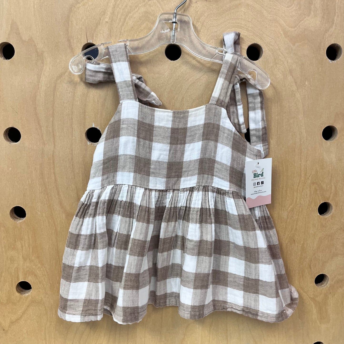 Beige Gingham Tank
