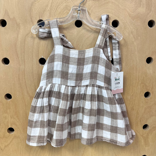 Beige Gingham Tank