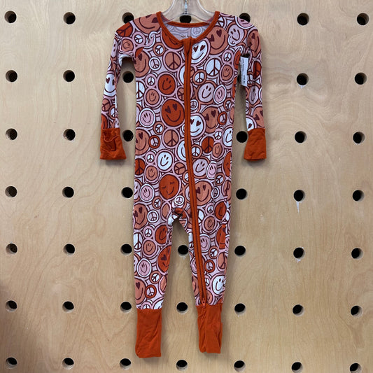 Rust Peace Smileys Bamboo Zippy